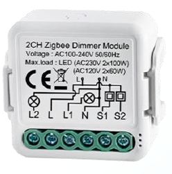 وحدة تعتيم ميني 2 قناة 2×100W Zigbee | NEXRE-2D-Z